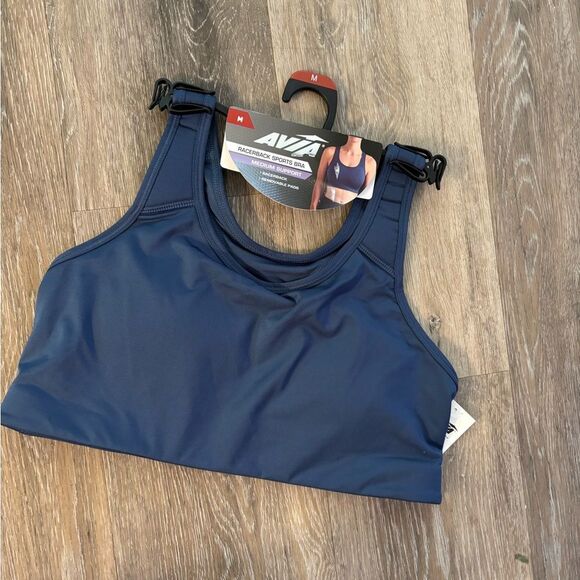 New Avia Women's Blue Sports Bra Sz Med - Picture 1 of 5